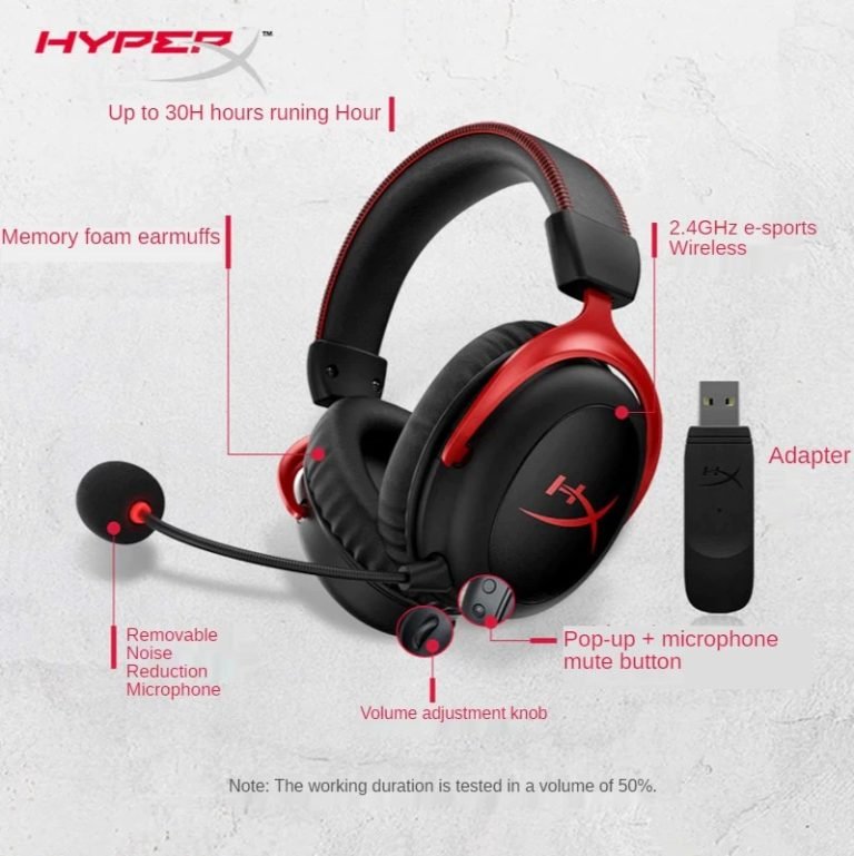 HyperX Cloud 2 Wireless Gaming Headset With HiFi DTS X Sound Microphone 