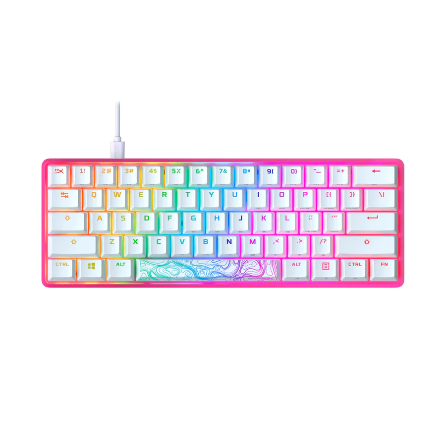 HyperX Alloy Origins 60 Mechanical Gaming Keyboard 60% Compact Size Red Switches White Edition OPEN BOX 1 HyperX Alloy Origins 60 Mechanical Gaming Keyboard