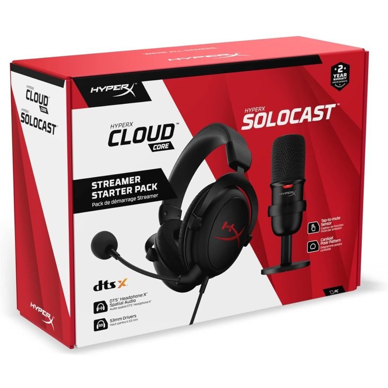 HyperX Streamer Starter Pack OPEN BOX (SoloCast Wired USB Condenser ...