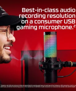 Alternative view of HyperX QuadCast 2 S RGB USB Microphone OPEN BOX Deep customization with 100+ aRGB LEDs Tap-to-Mute Sensor